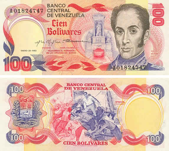 billetes antiguos de 100 bolÃ­vares