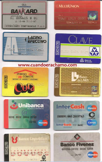 tarjetas de debito venezuela de los ochentas y noventas