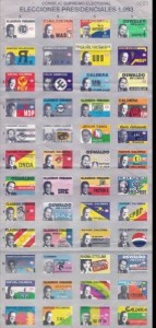 Tarjetón Electoral presidenciales 1993 Venezuela